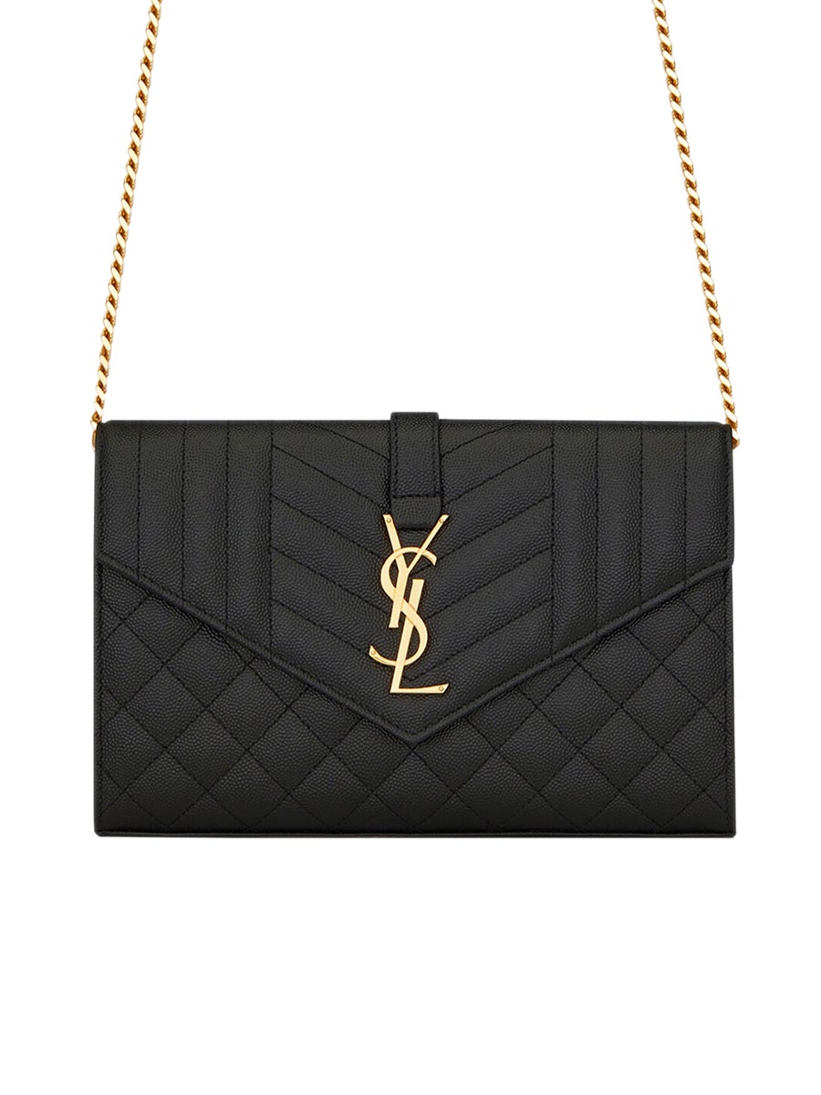 Monogram pouch in mix quilted grained leather Clearance