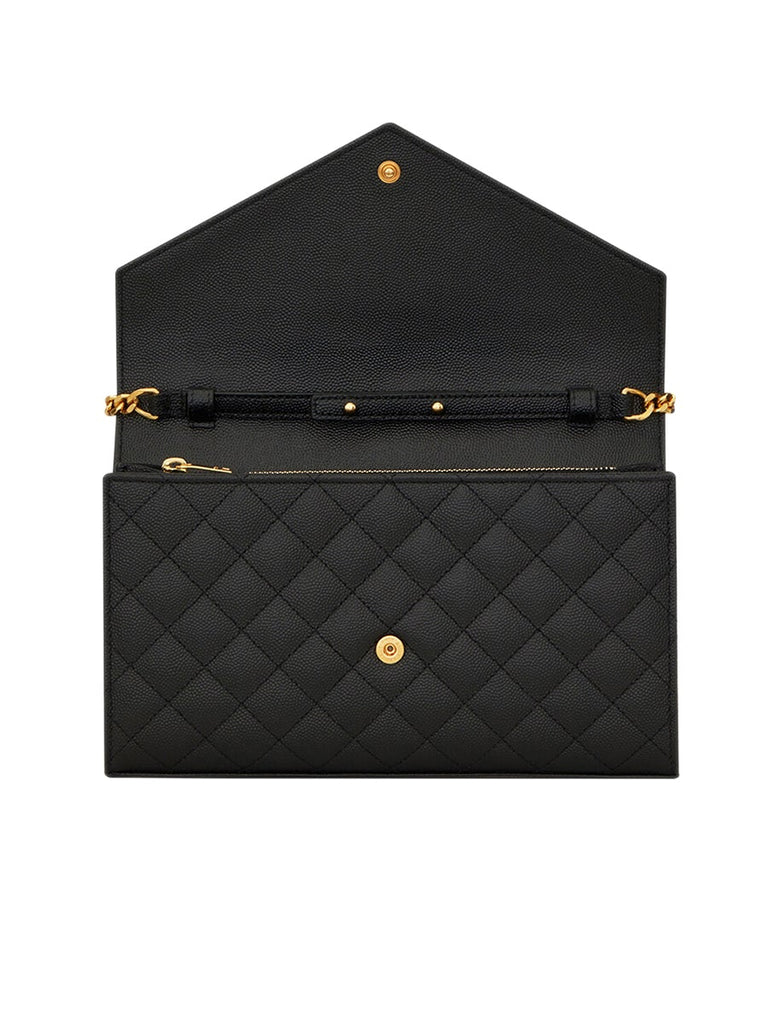 Monogram pouch in mix quilted grained leather Clearance