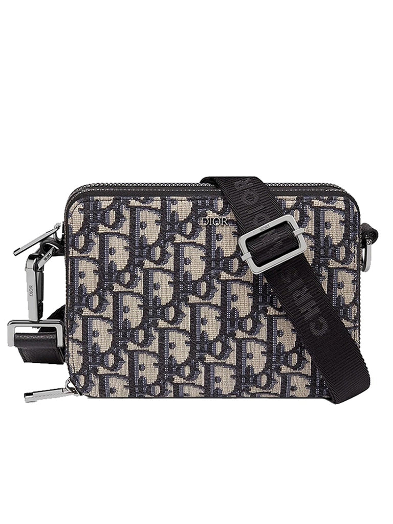 Pouch with shoulder strap black dior oblique jacquard Clearance